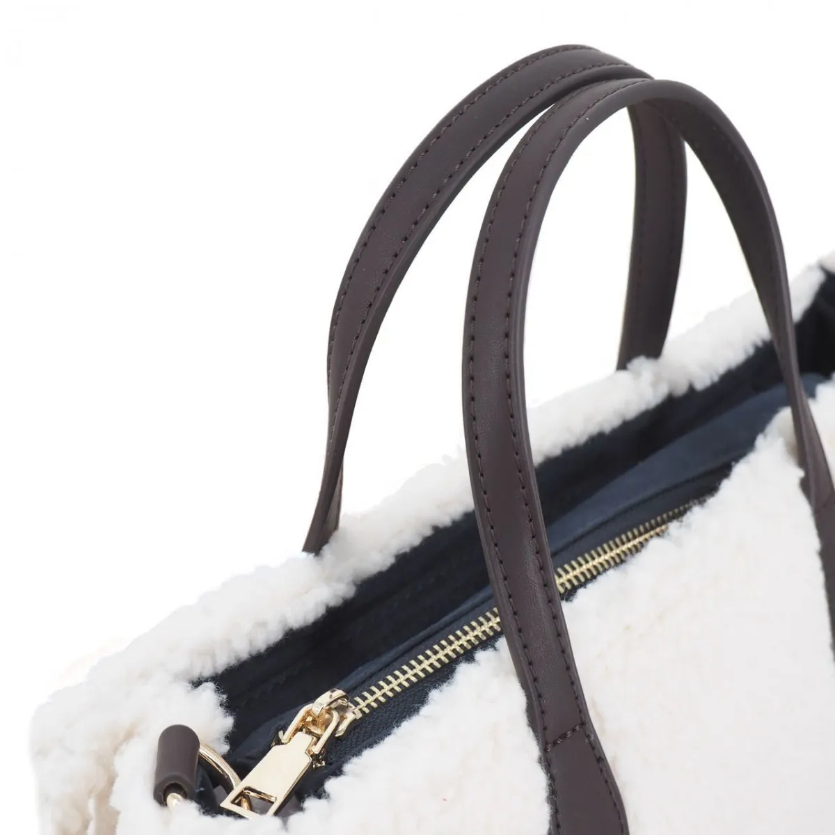 Borsa In Tessuto Sherpa Grande Bianco