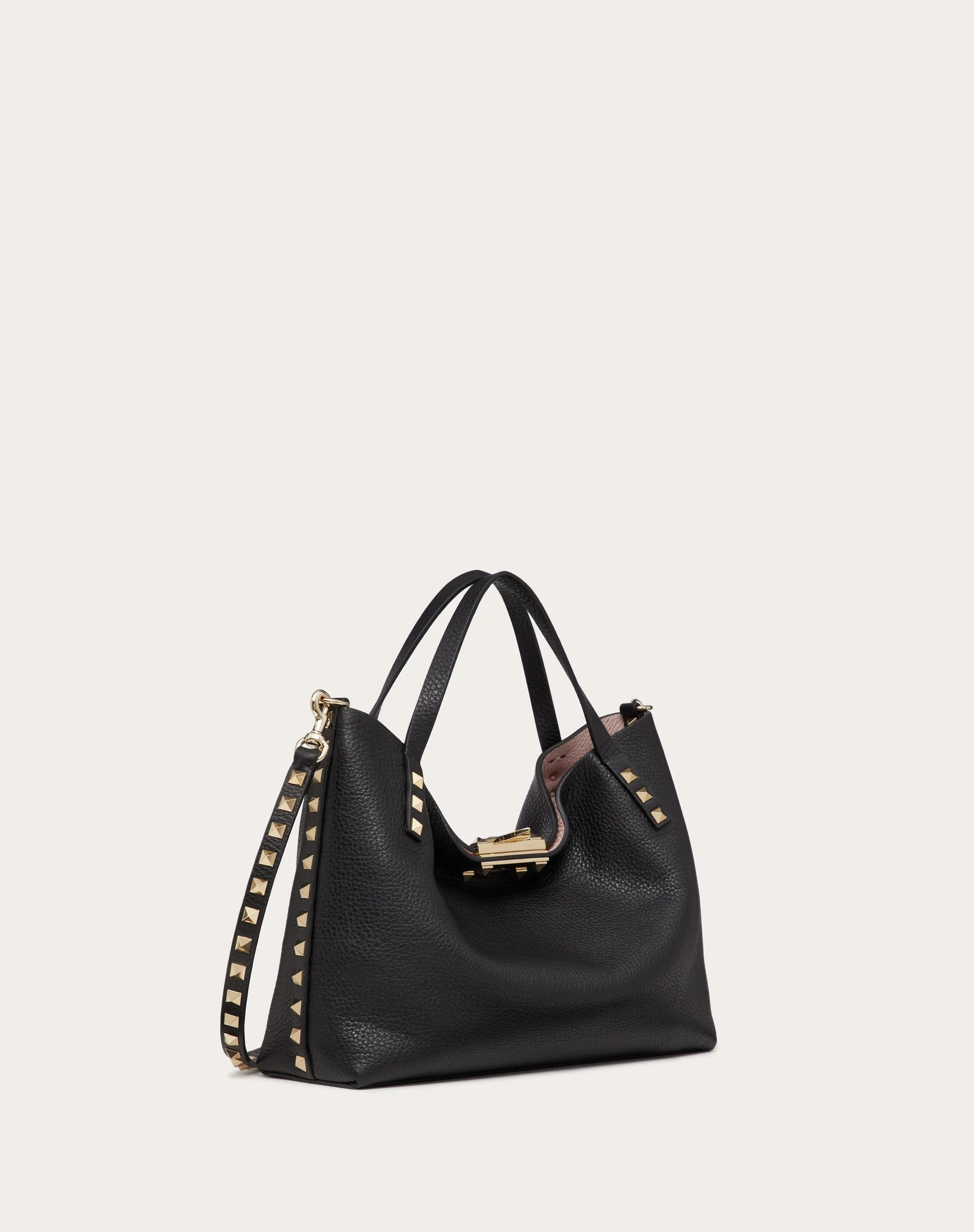 BORSA PICCOLA ROCKSTUD IN VITELLO GRANATO CON FODERA A CONTRASTO