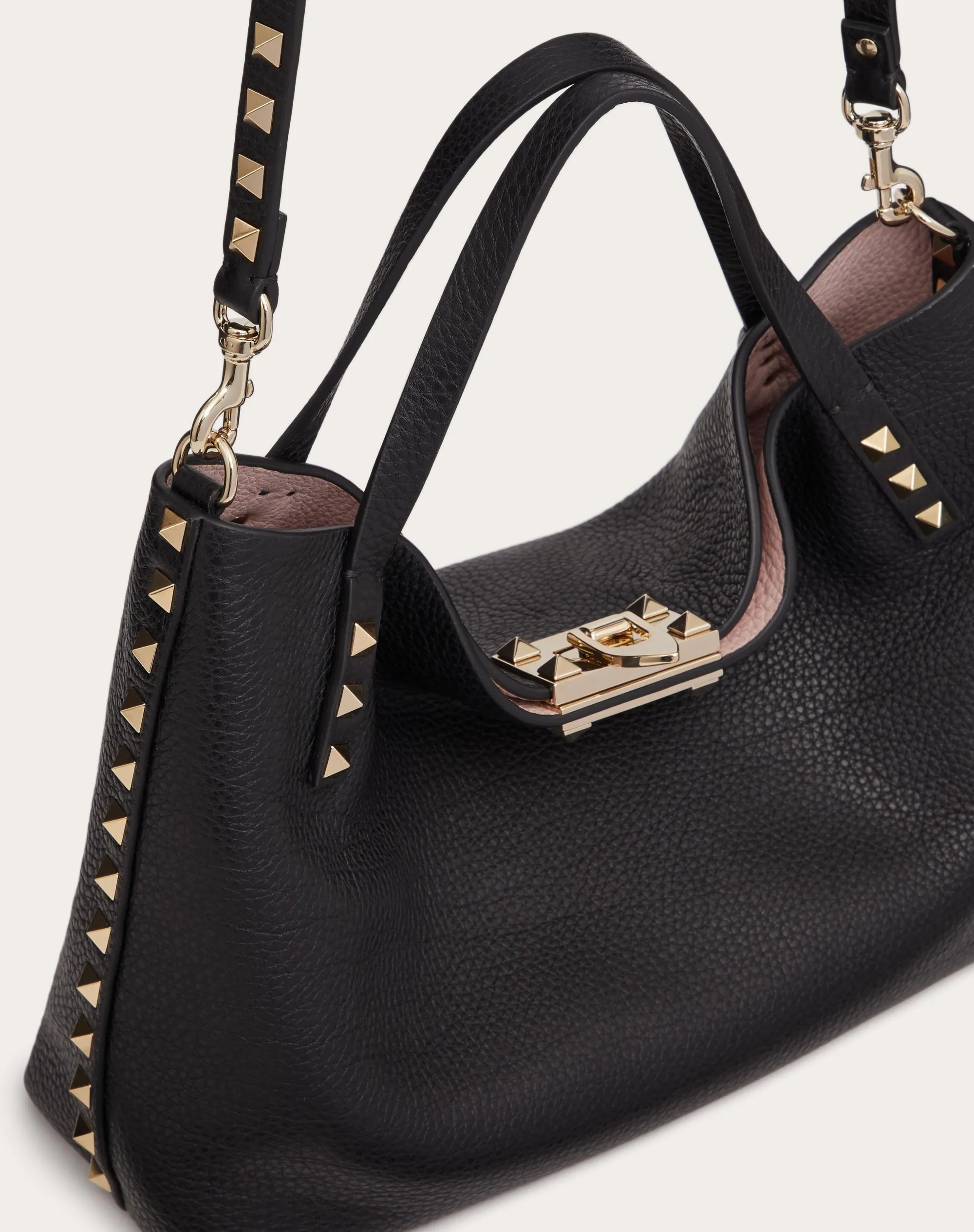 BORSA PICCOLA ROCKSTUD IN VITELLO GRANATO CON FODERA A CONTRASTO