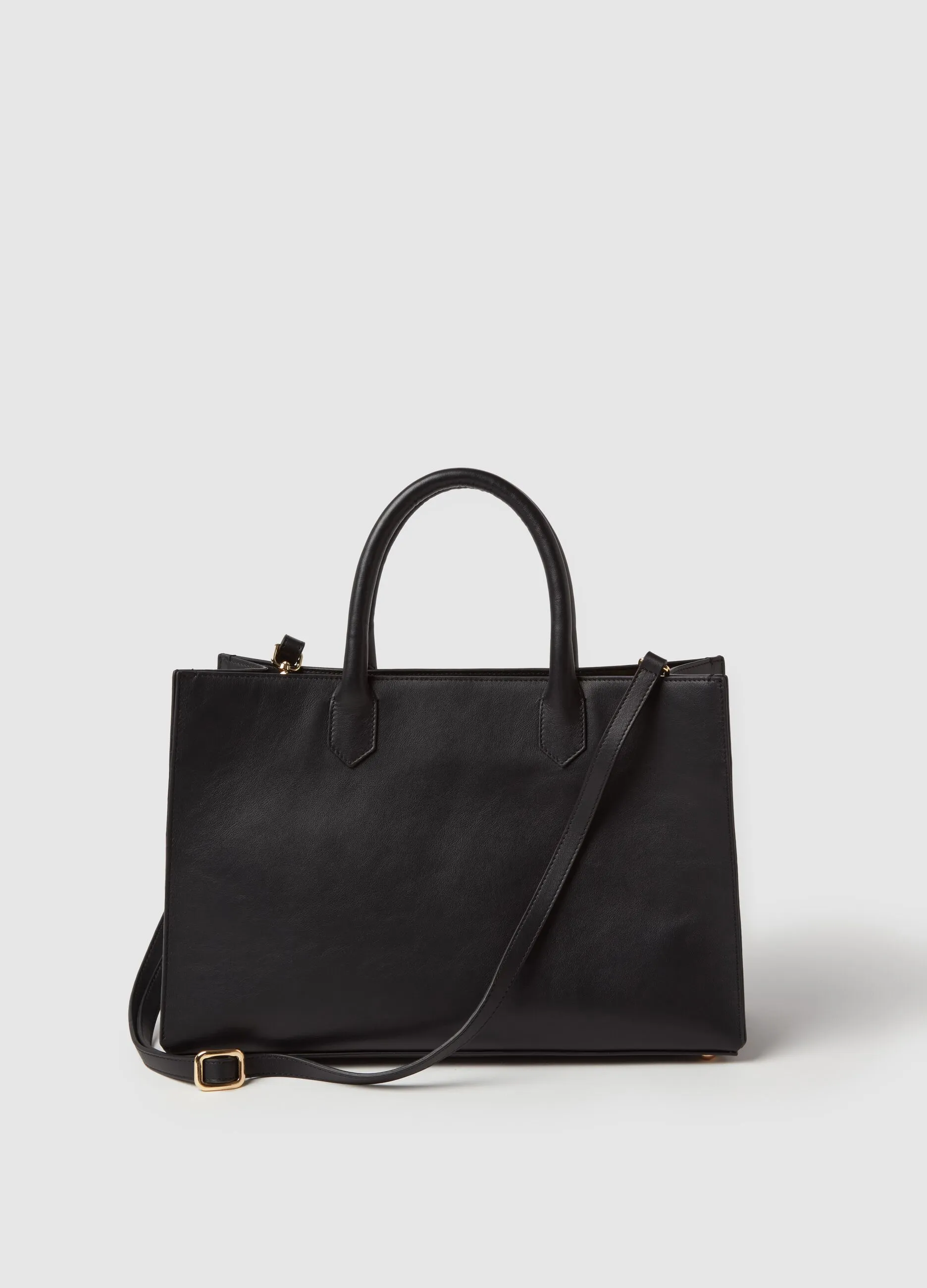 Borsa shopper in pelle nappa