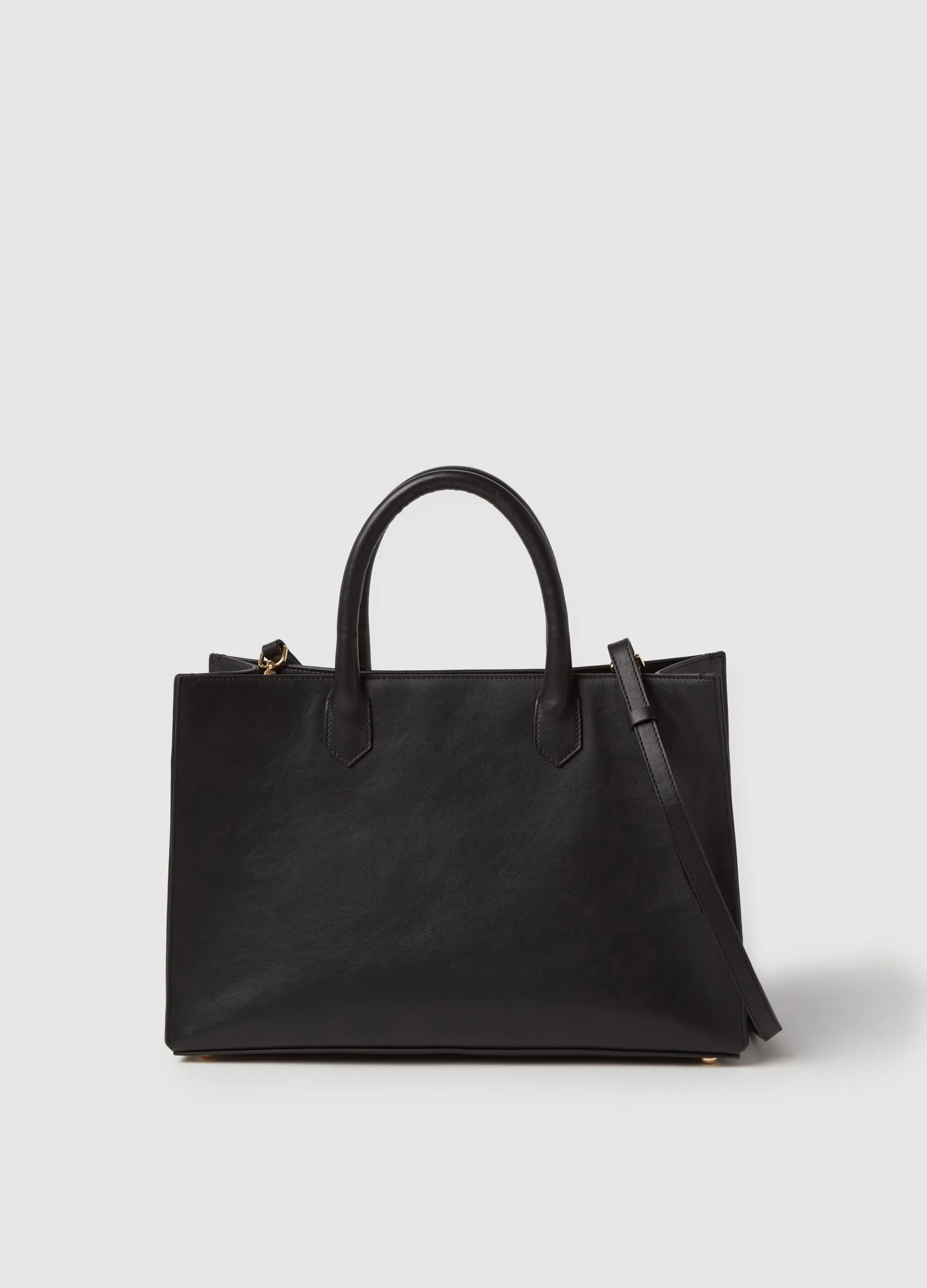 Borsa shopper in pelle nappa