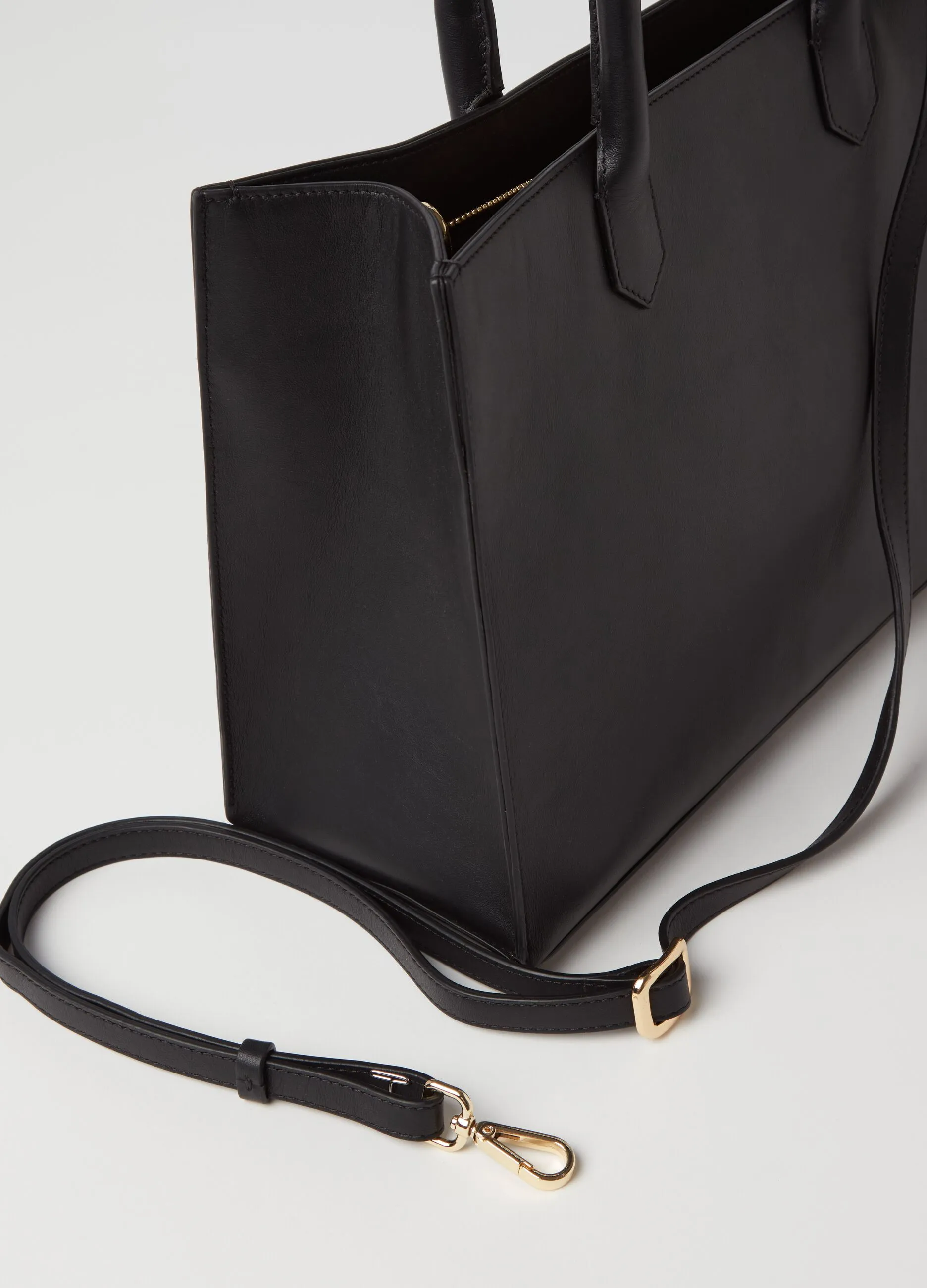 Borsa shopper in pelle nappa