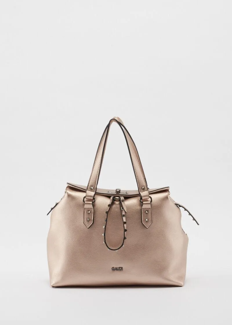 Borsa top handle con logo