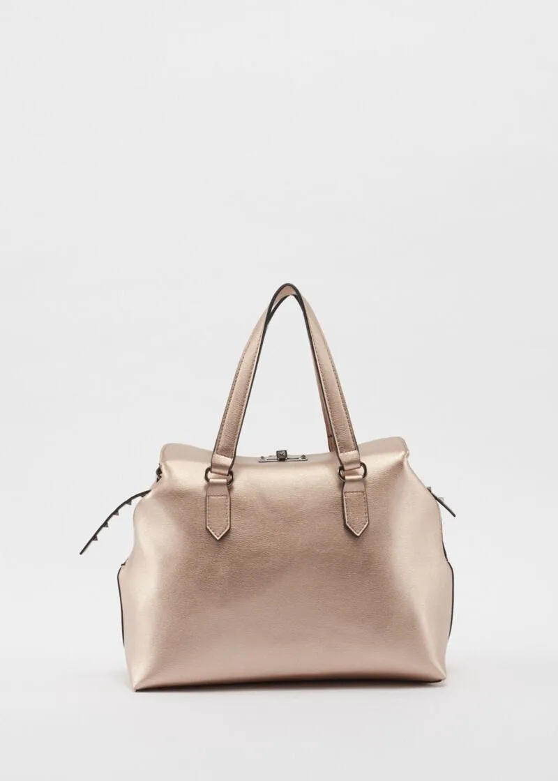 Borsa top handle con logo