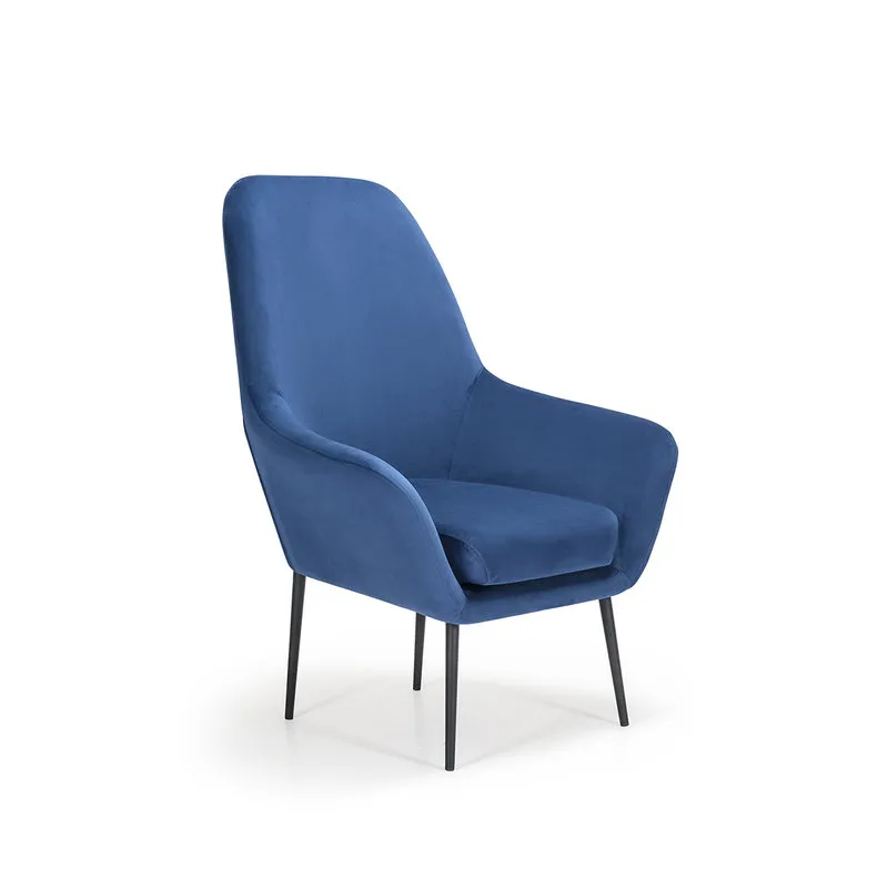 Braid Poltrona mary in velluto, blu