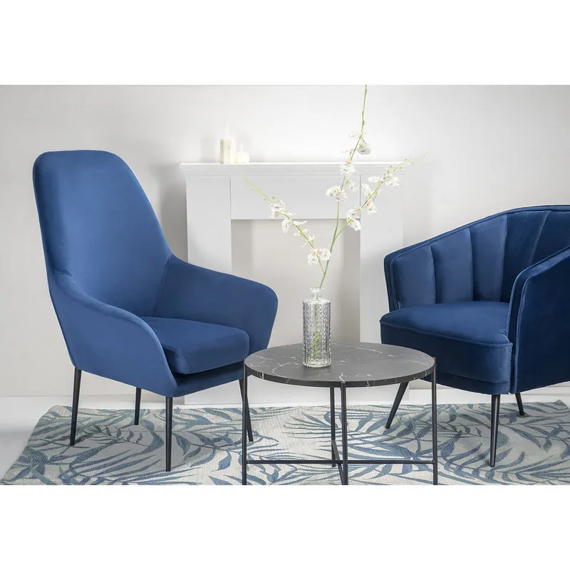 Braid Poltrona mary in velluto, blu