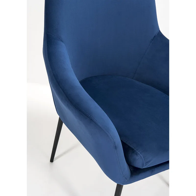 Braid Poltrona mary in velluto, blu