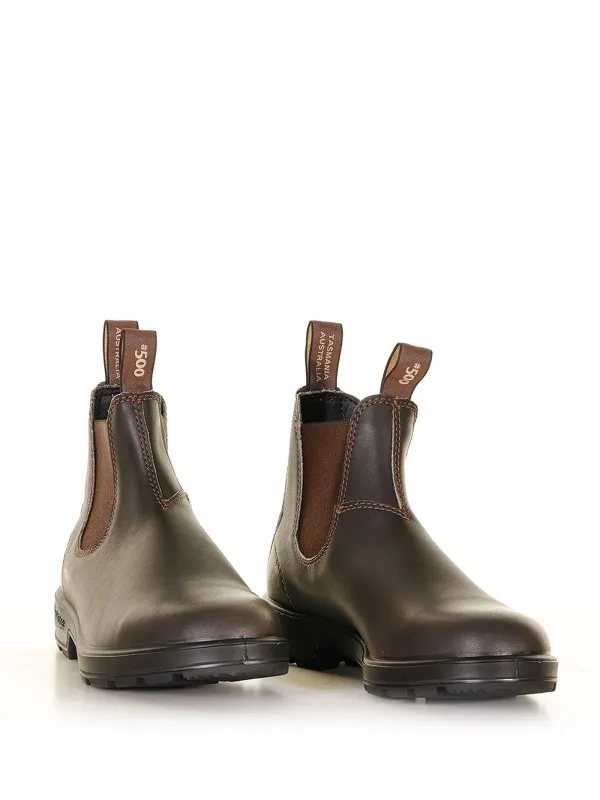 Brown leather ankle boot