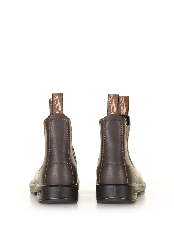 Brown leather ankle boot