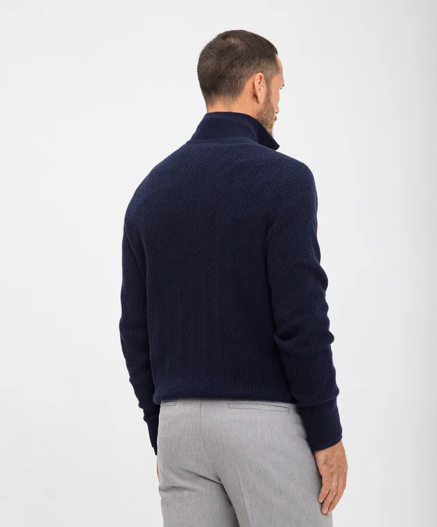 Brunello Cucinelli Maglione in cashmere blu M22202504