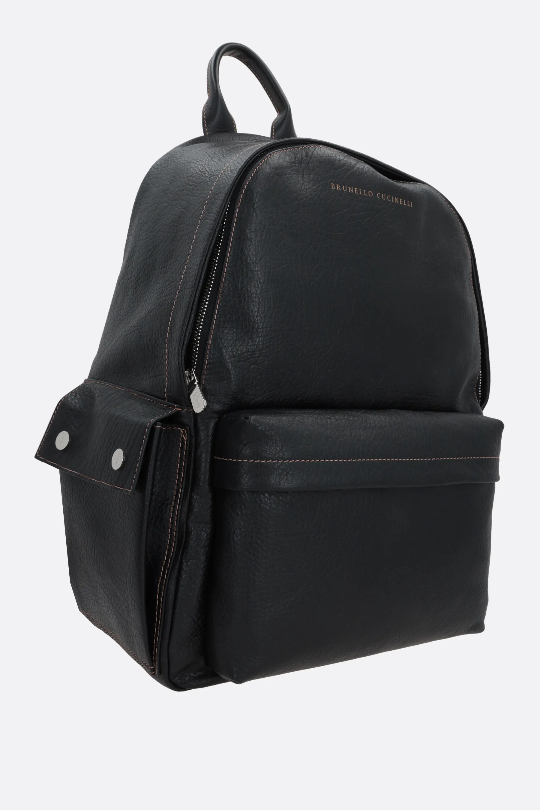 BRUNELLO CUCINELLI zaino in pelle martellata