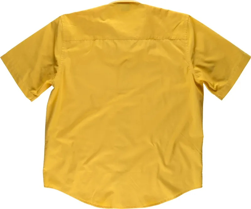 Camicia a maniche corte con una borsa sul petto Giallo