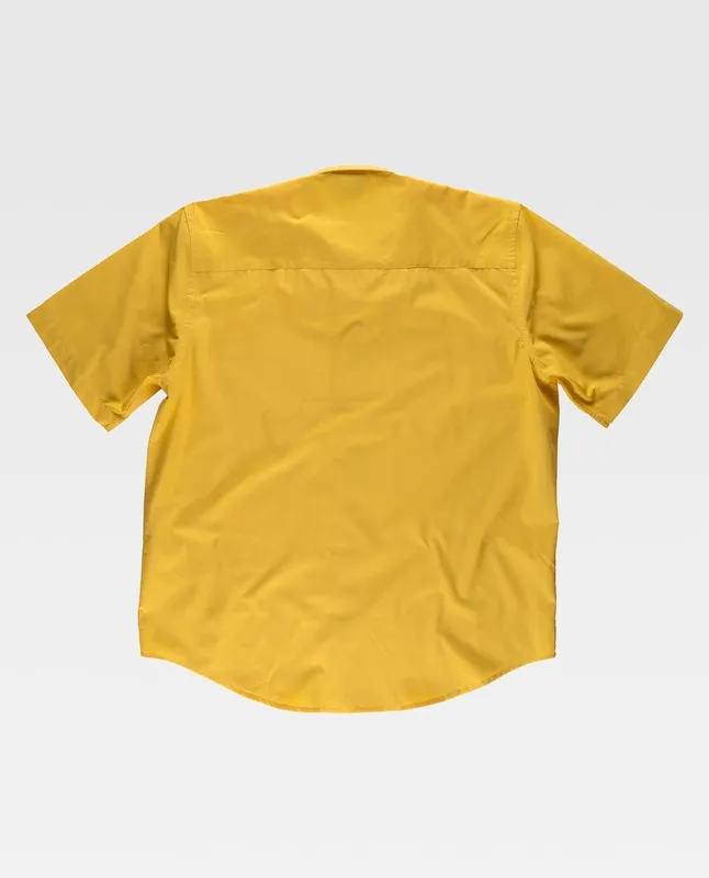 Camicia a maniche corte con una borsa sul petto Giallo