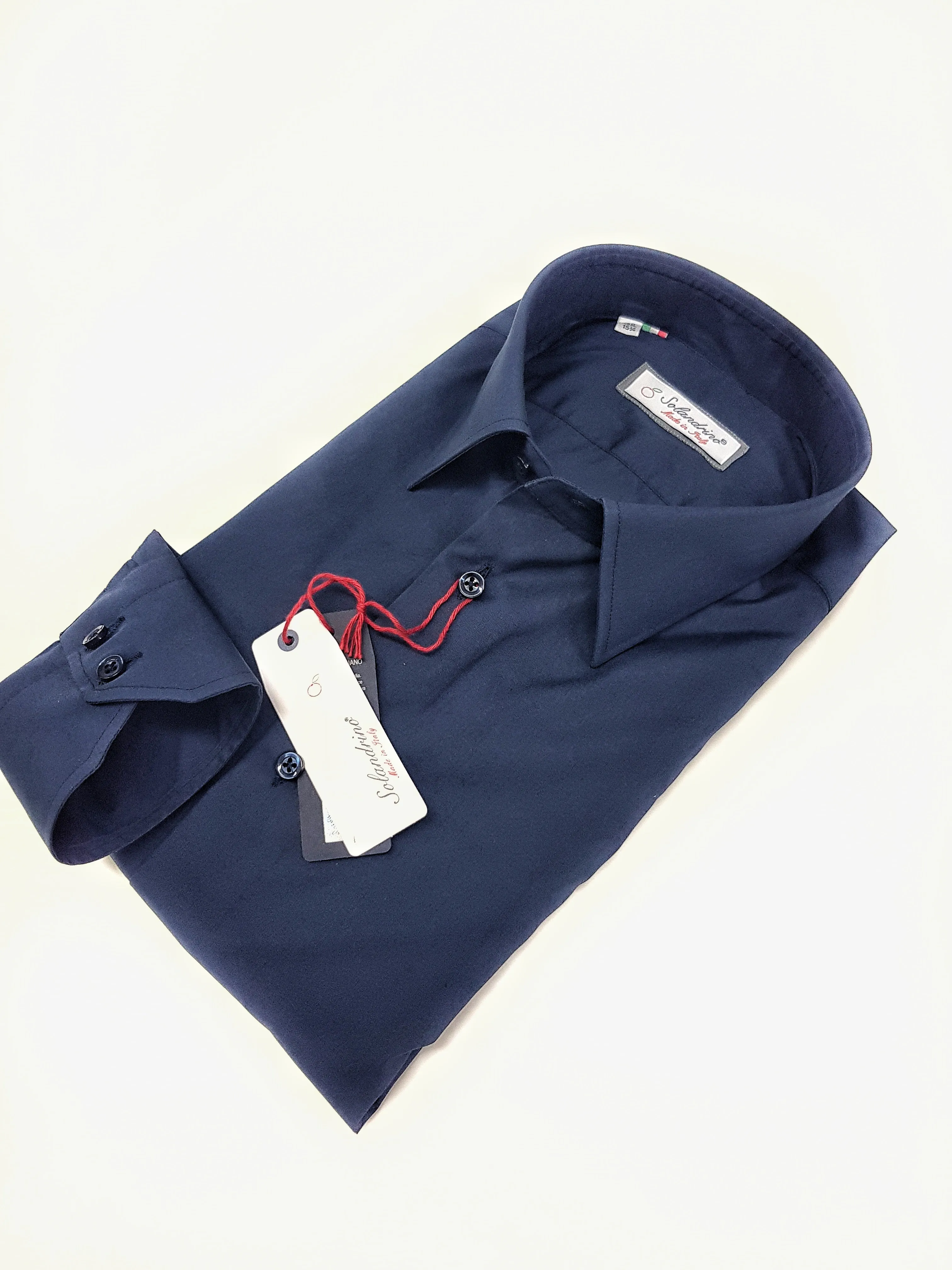 Camicia blu popeline cotone made in italy Blue Navy shirt