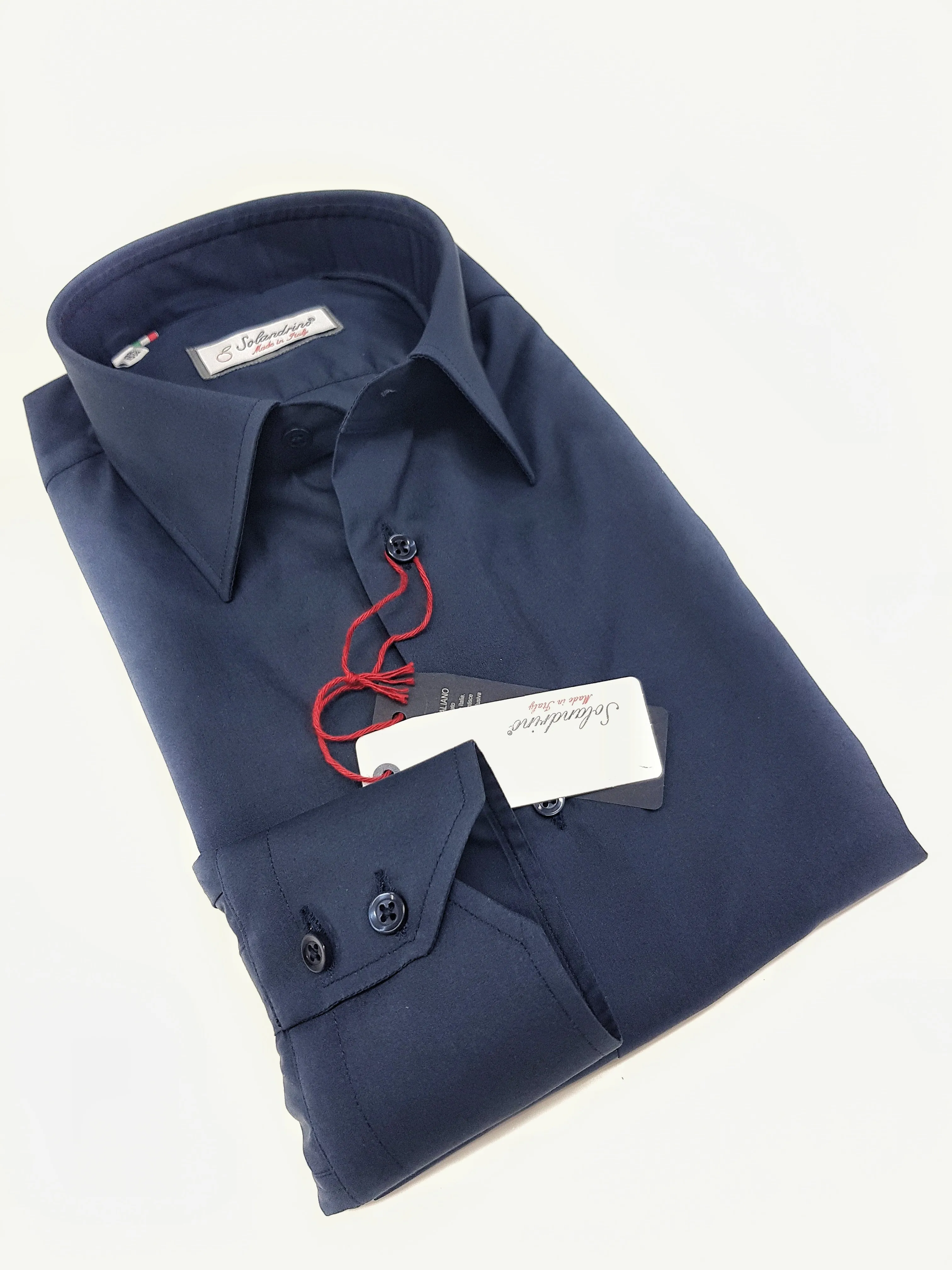 Camicia blu popeline cotone made in italy Blue Navy shirt