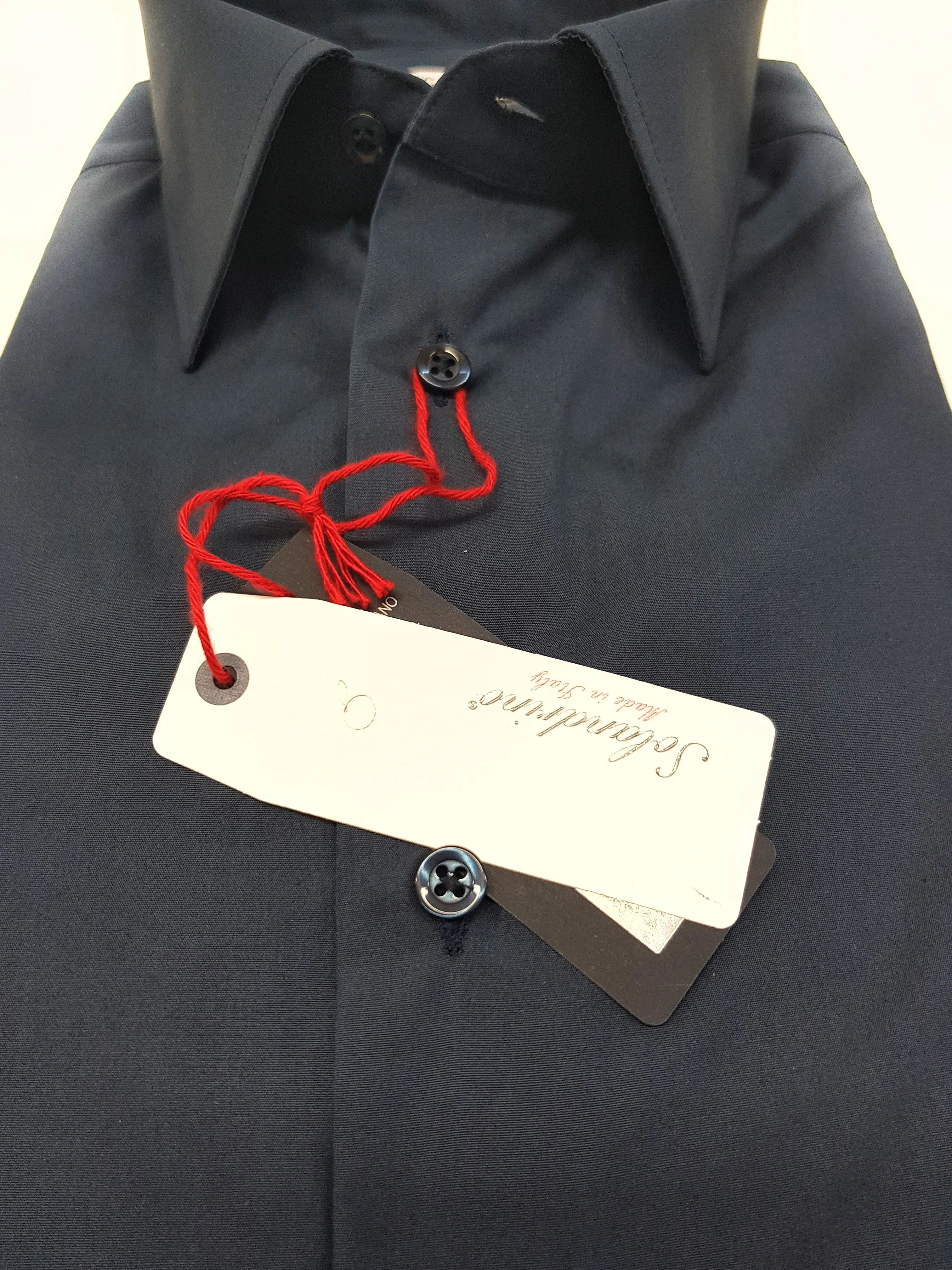 Camicia blu popeline cotone made in italy Blue Navy shirt