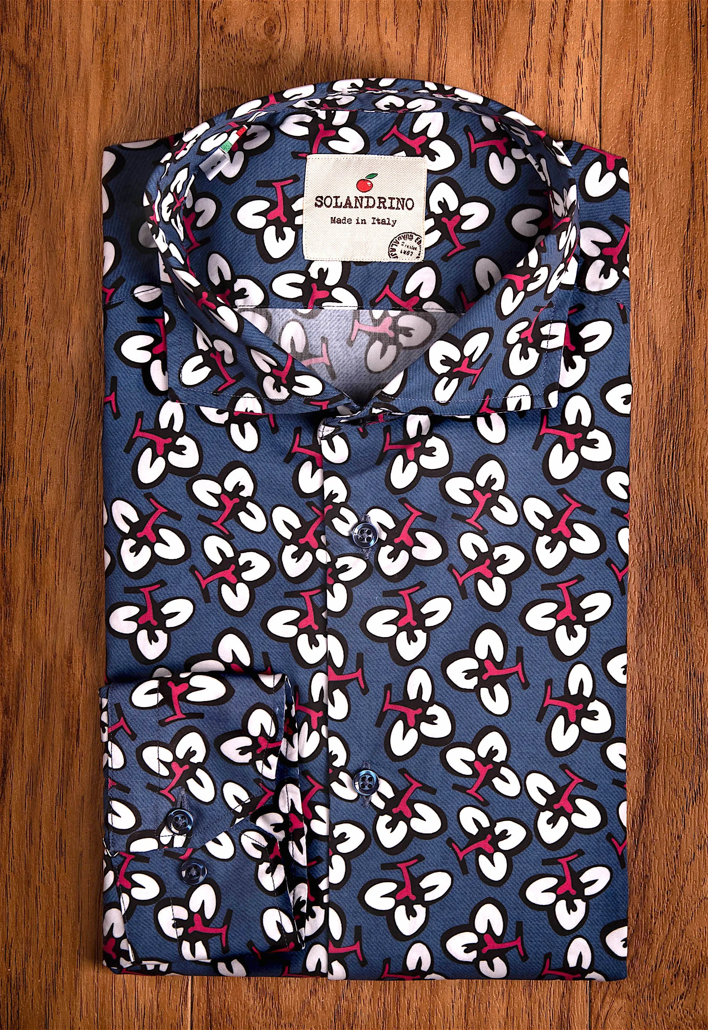 Camicia Fashion fantasia design trifoglio cotone