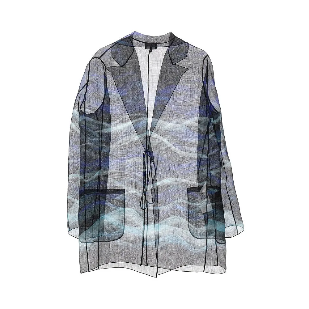 Camicia in organza di seta stampata