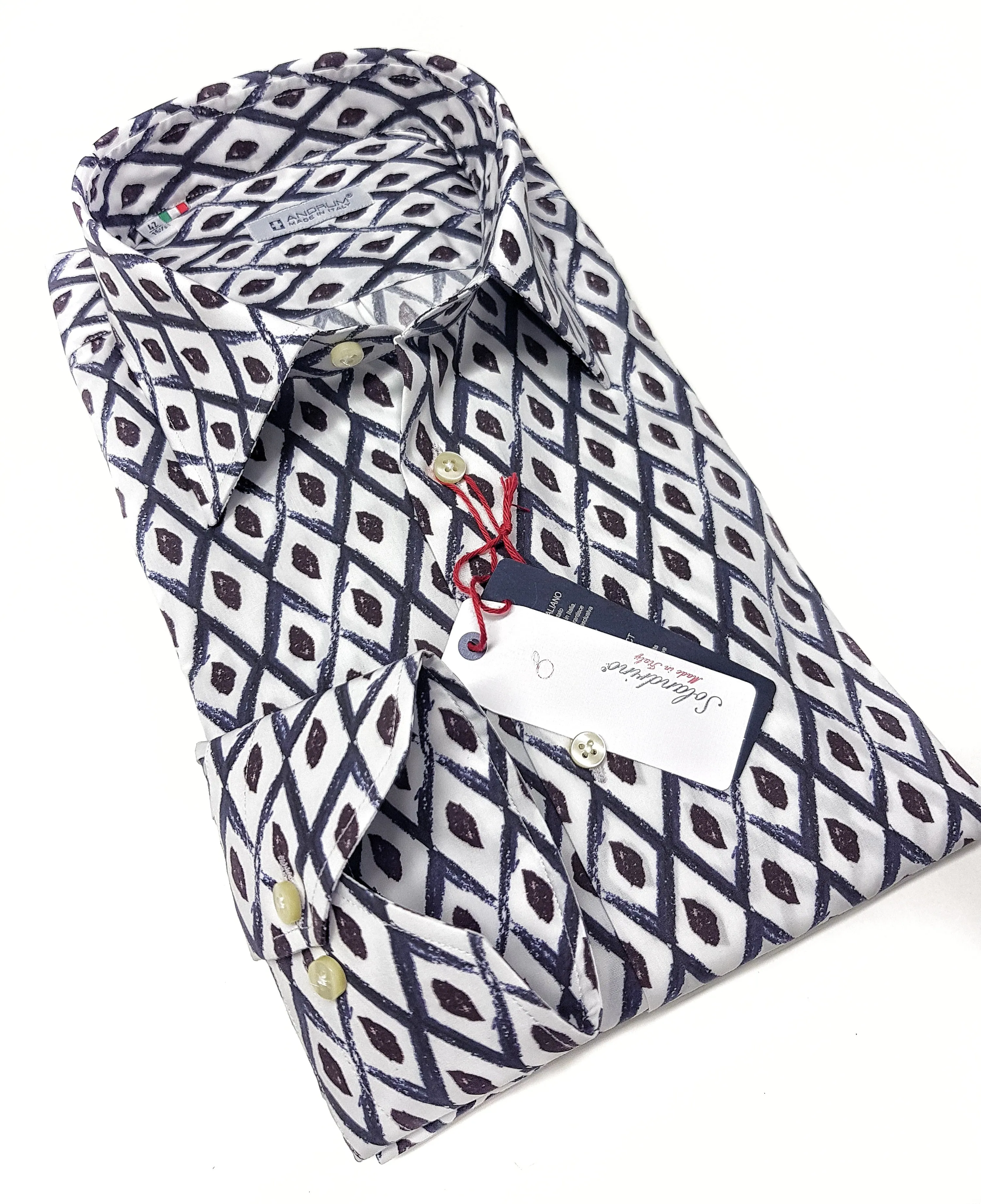 Camicia puro cotone fantasia stampata design cotone made in italy Shirt print Fantasy