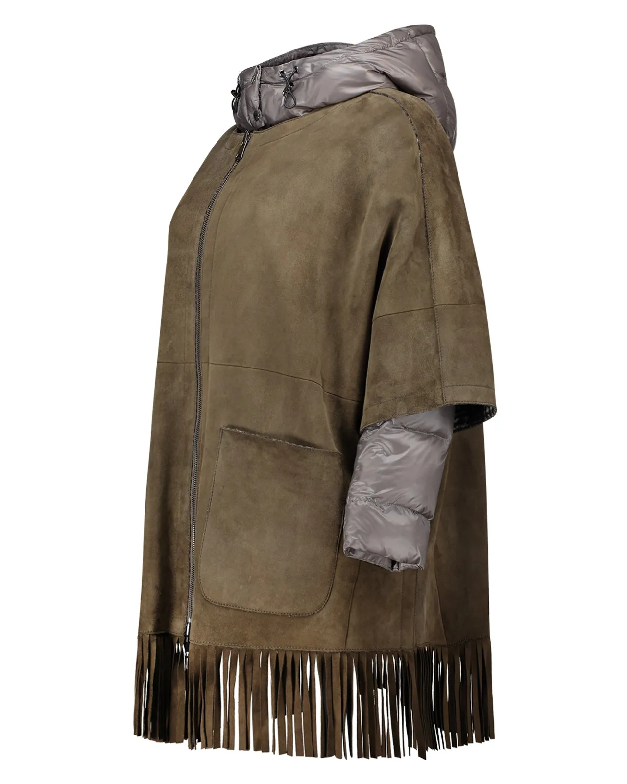 Cappotto imbottito Lince suede fango