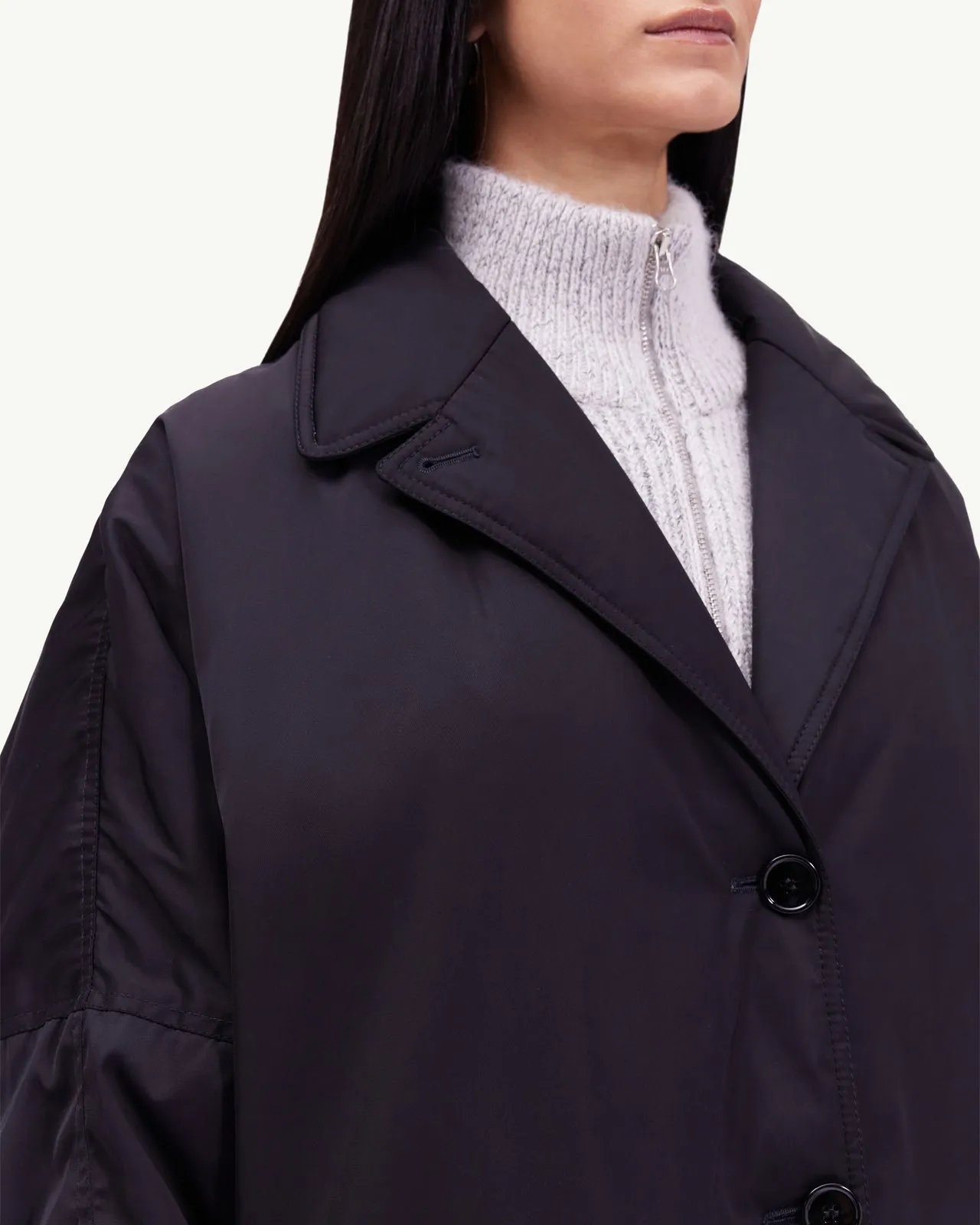 Cappotto imbottito oversize nero