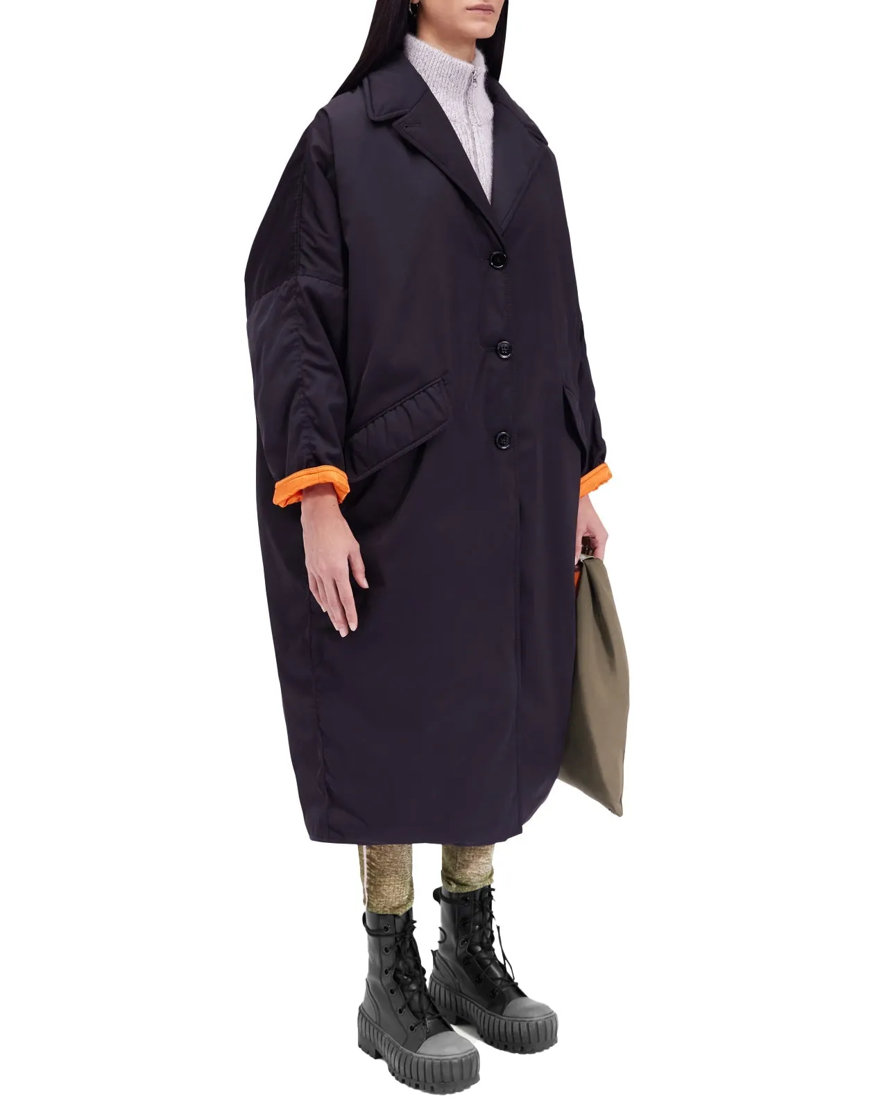 Cappotto imbottito oversize nero