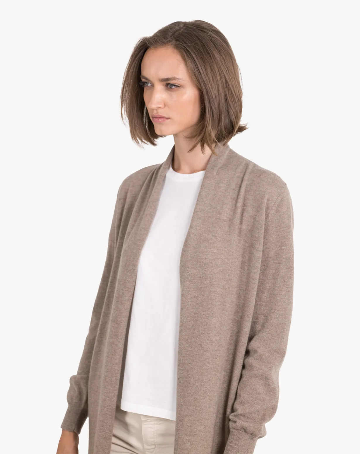 Cardigan Lungo Aperto Cashmere Fine