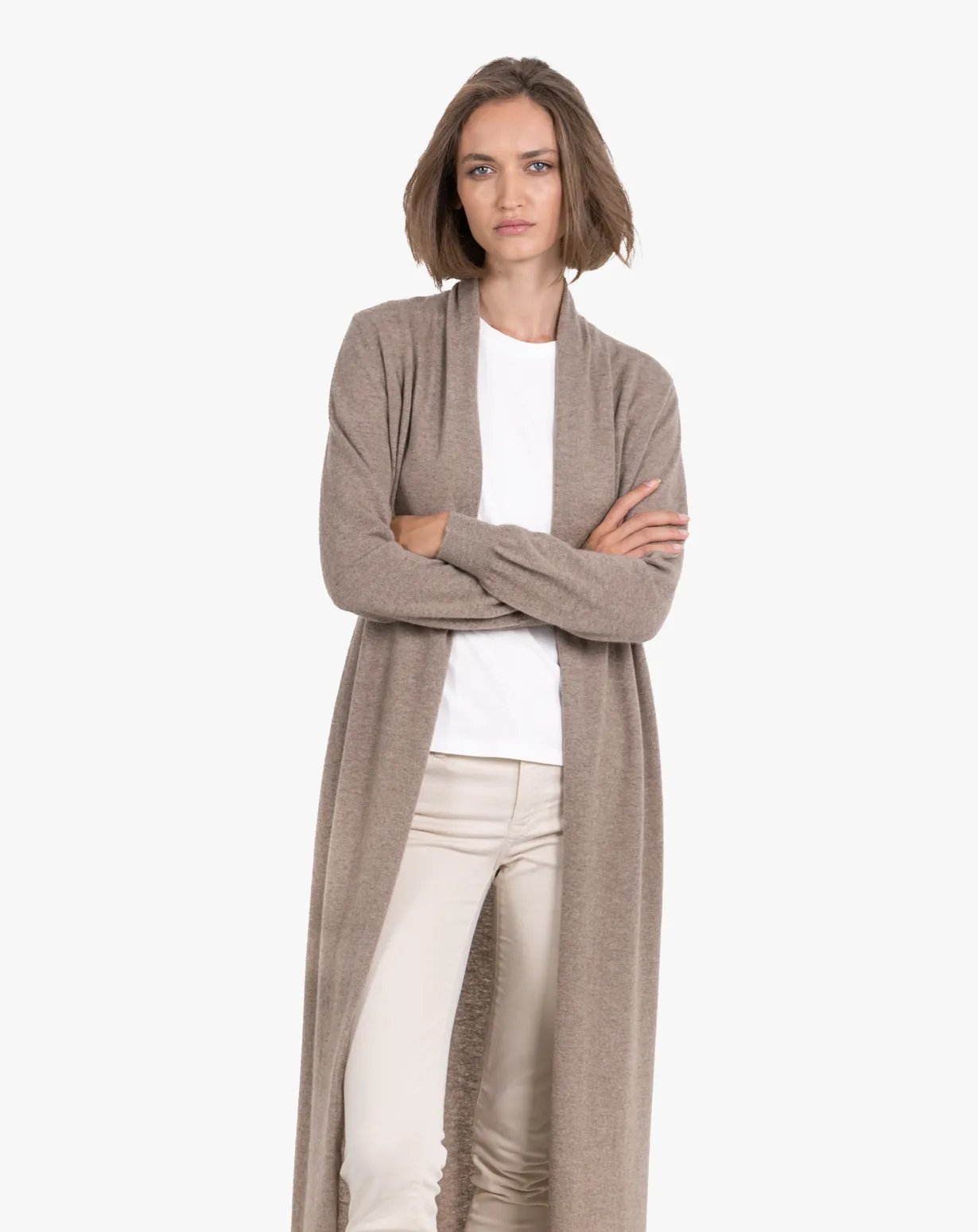 Cardigan Lungo Aperto Cashmere Fine
