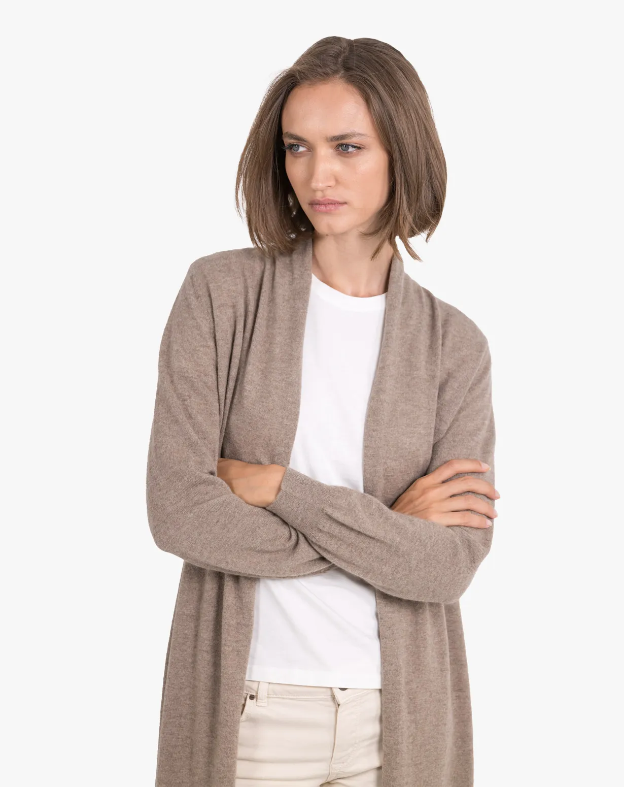 Cardigan Lungo Aperto Cashmere Fine