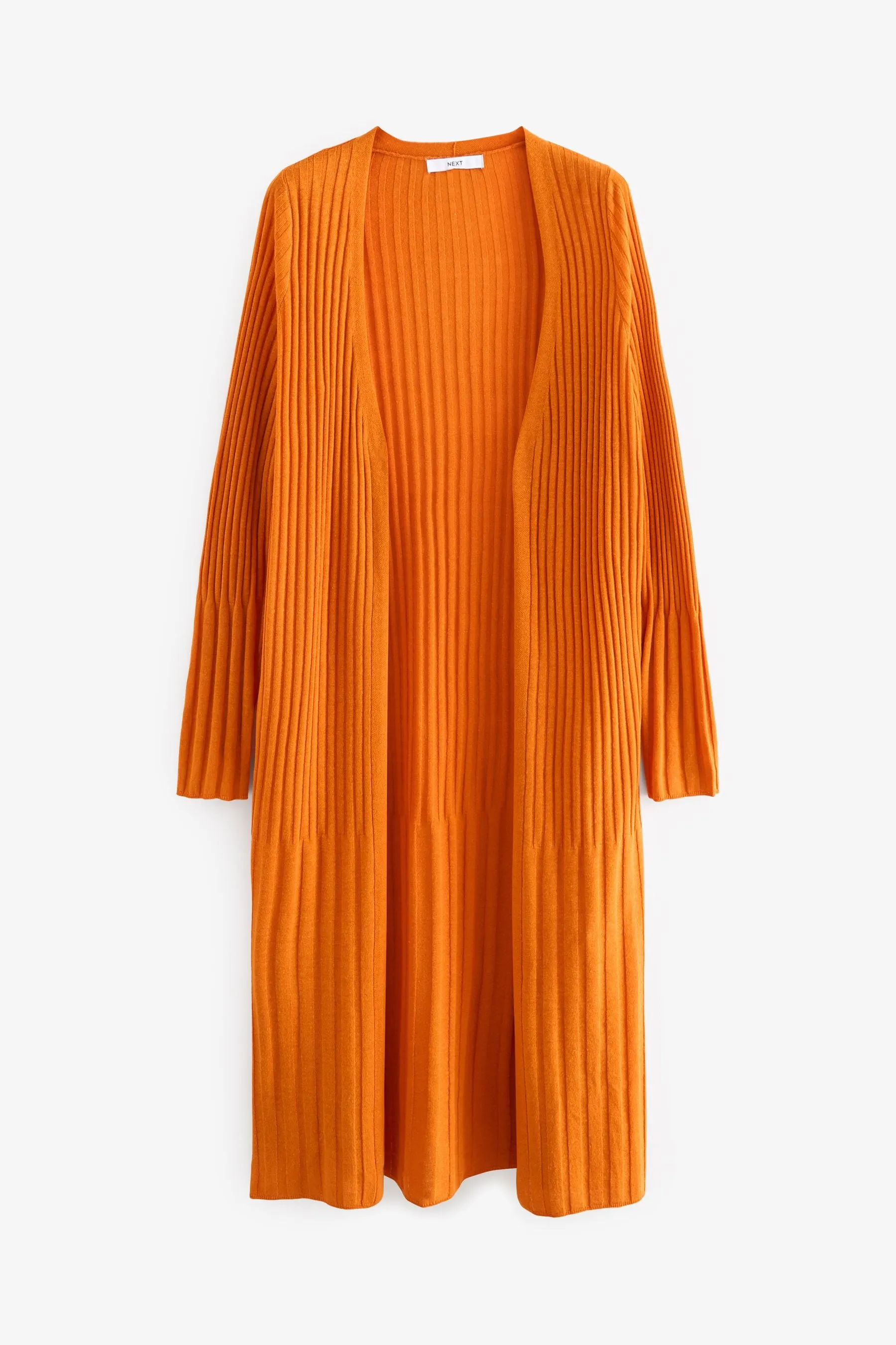 Cardigan lungo in lino a coste