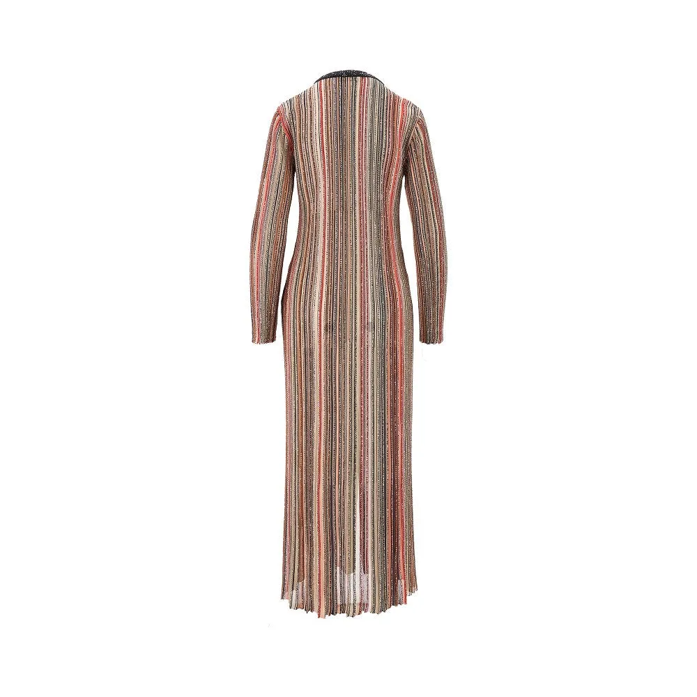 Cardigan lungo in maglia lurex