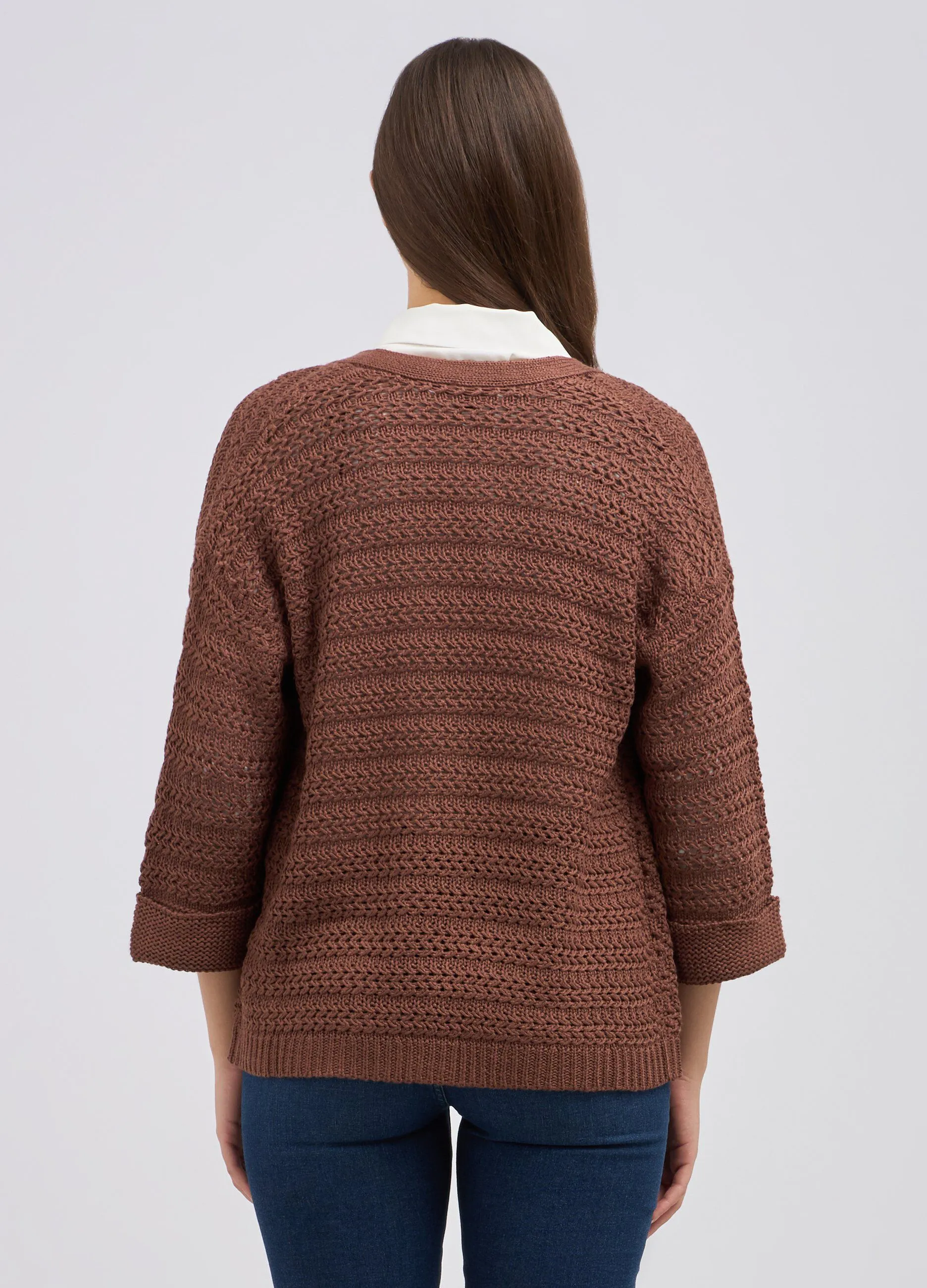 Cardigan tricot aperto donna