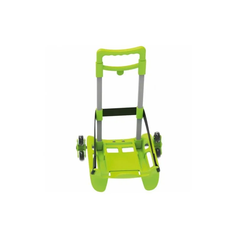 CARRELLINO PORTA ZAINO SJ GANG 3WD PIEGHEVOLE VERDE FLUO CON FASCIA BLOCCA ZAINO BE BOX 28X52X31CM GAR.2ANNI SEVEN ITALY