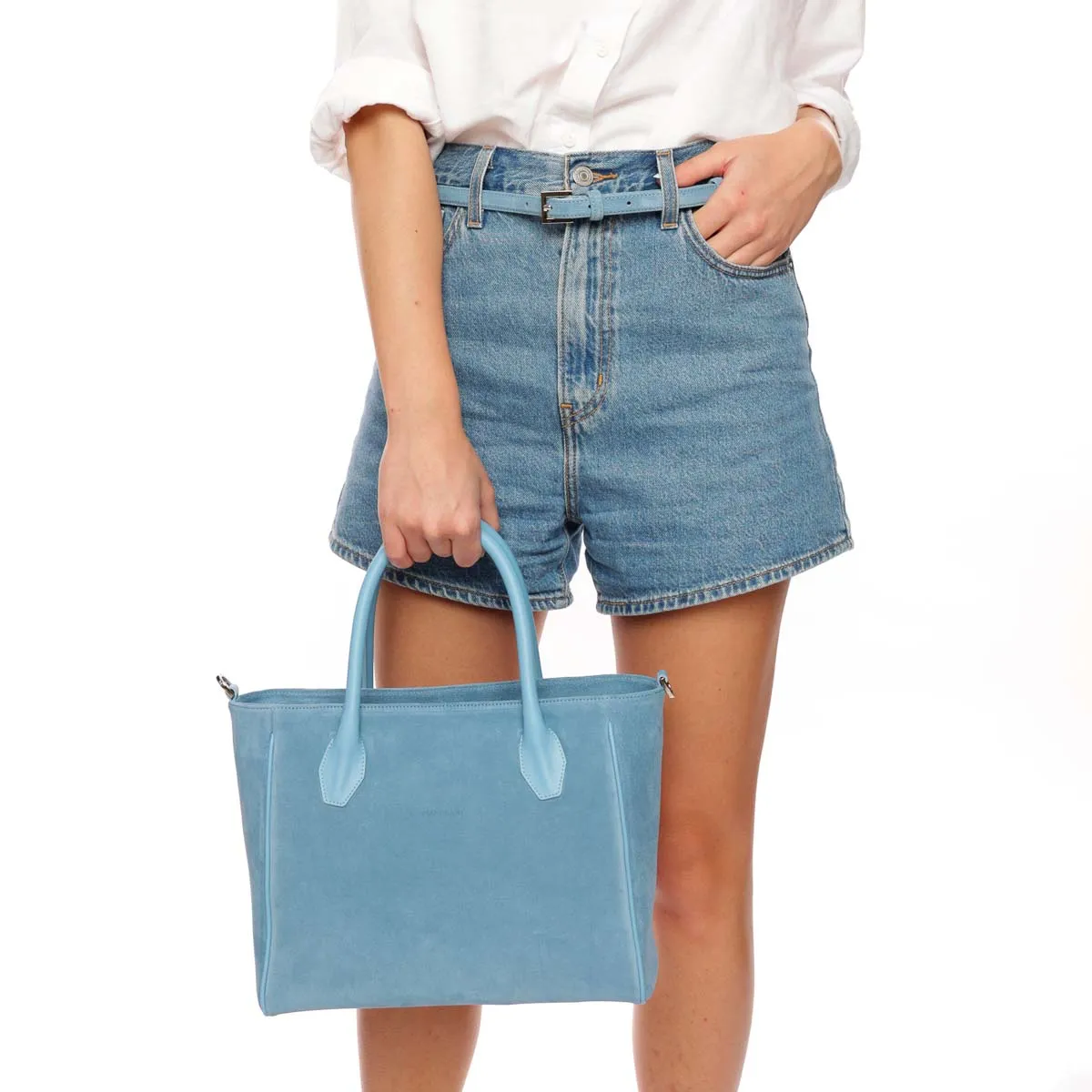 Cintura D Scamosciata Denim