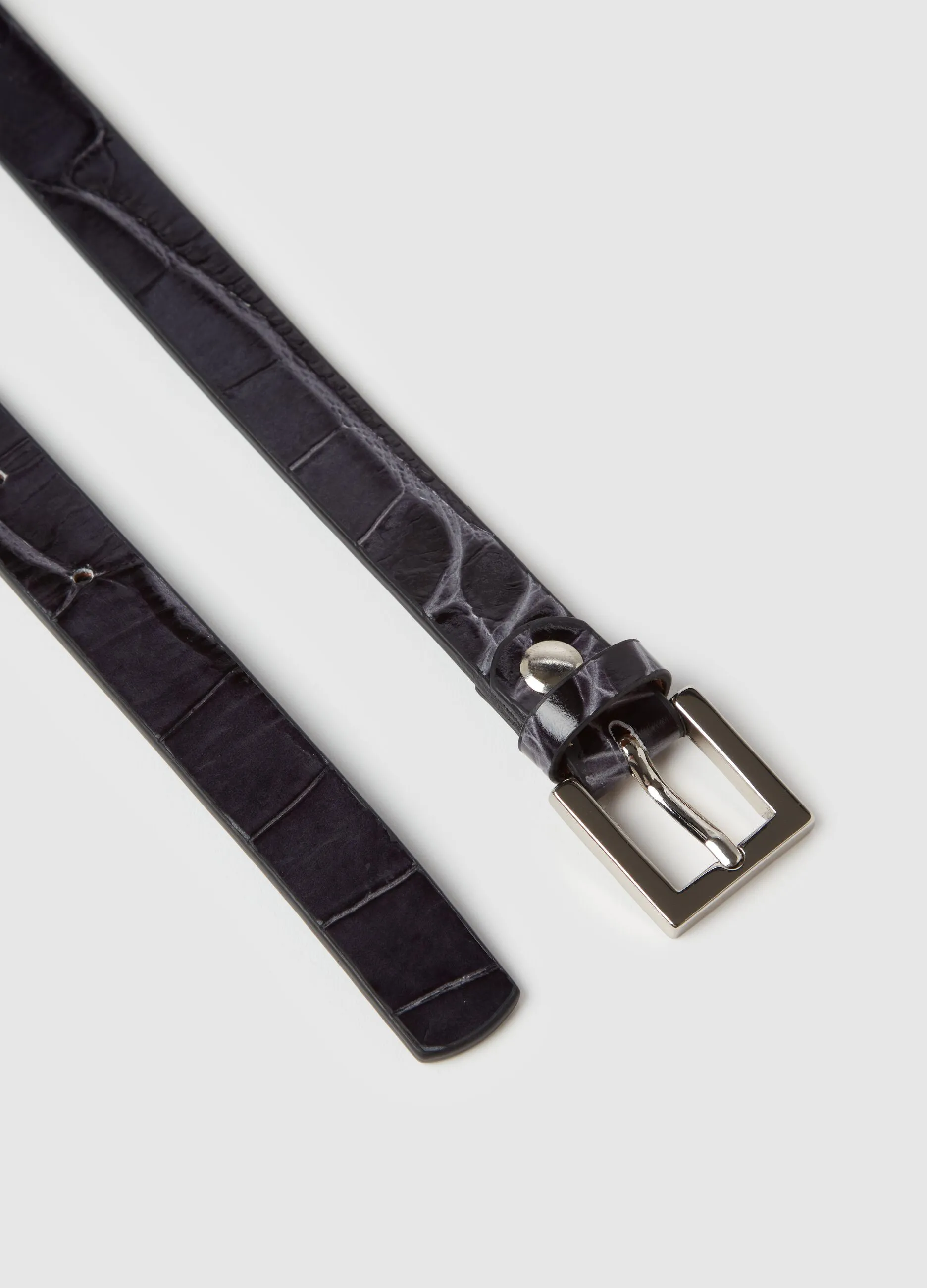 Cintura in pelle con stampa cocco