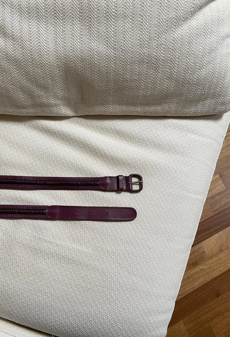 Cintura vintage anni ’70 in pelle viola