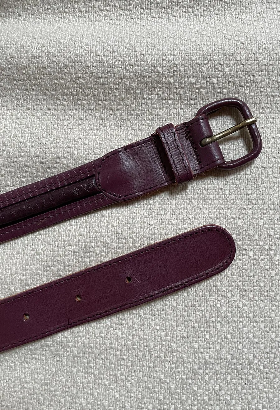 Cintura vintage anni ’70 in pelle viola