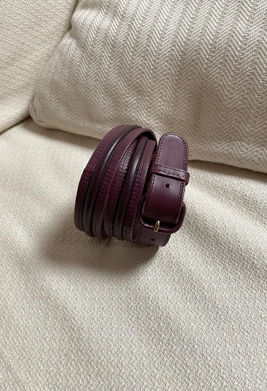 Cintura vintage anni ’70 in pelle viola