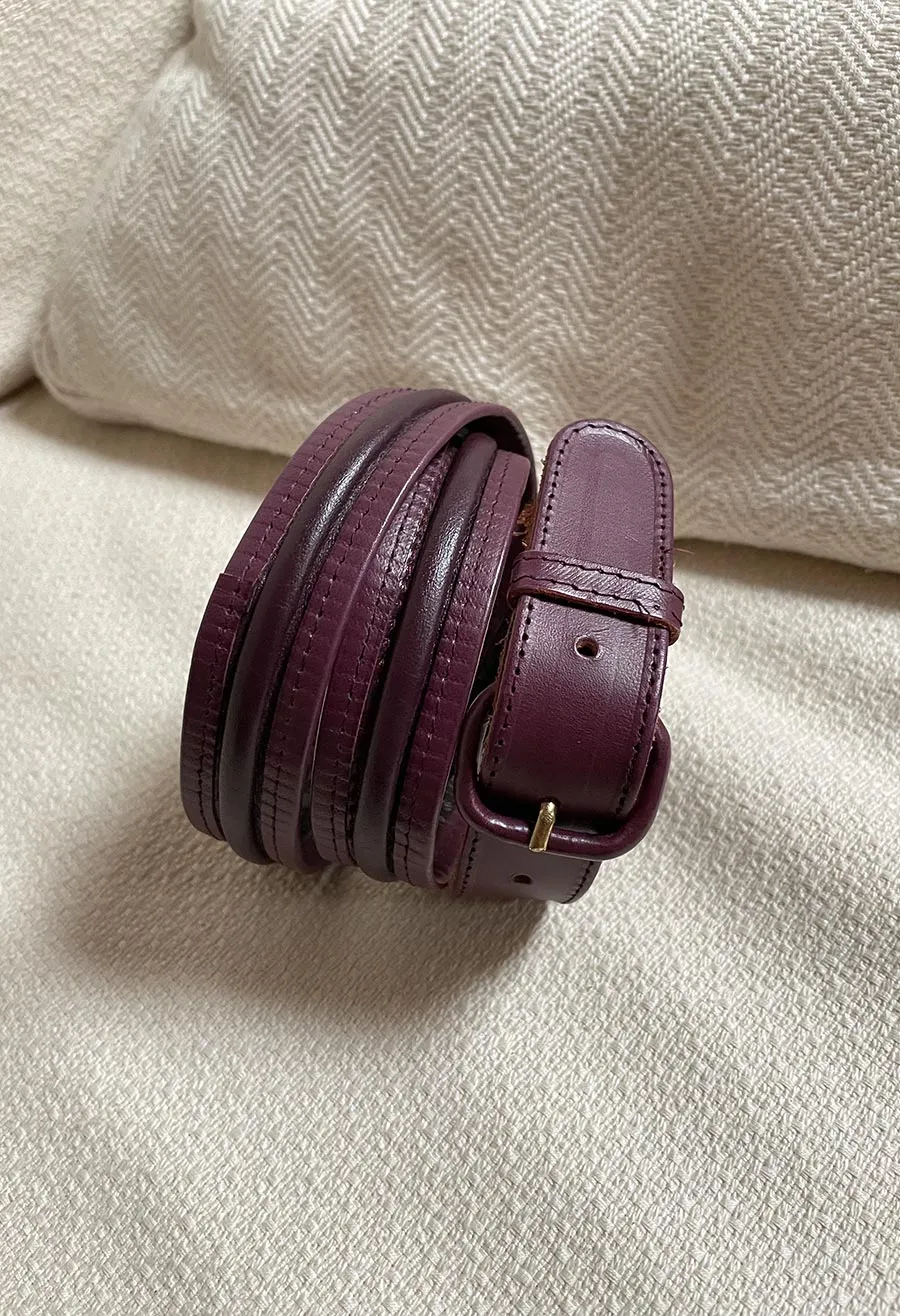 Cintura vintage anni ’70 in pelle viola