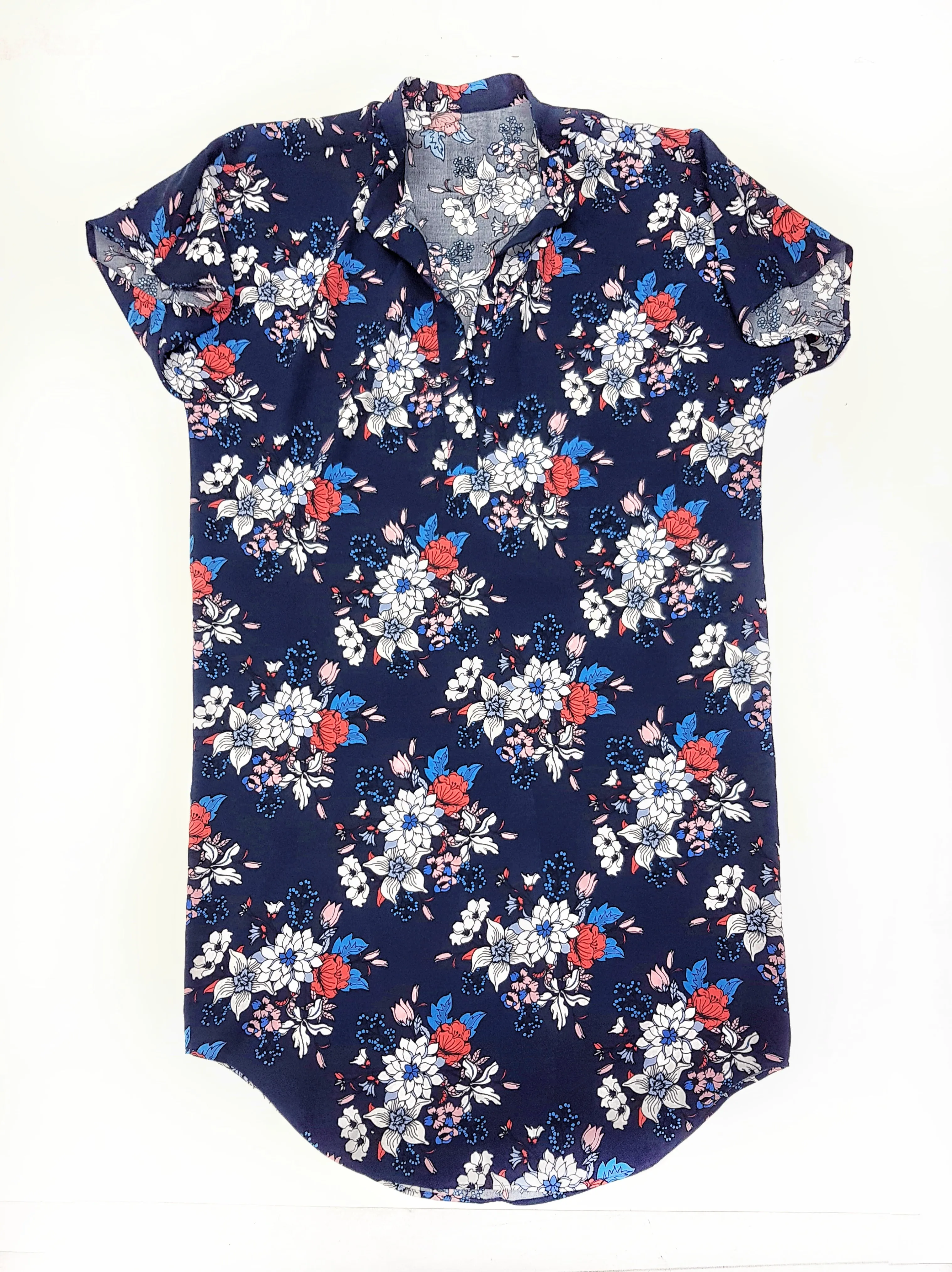 Copricostume Abito Camicia  Caftano donna fantasia viscosa navy paisley made in italy