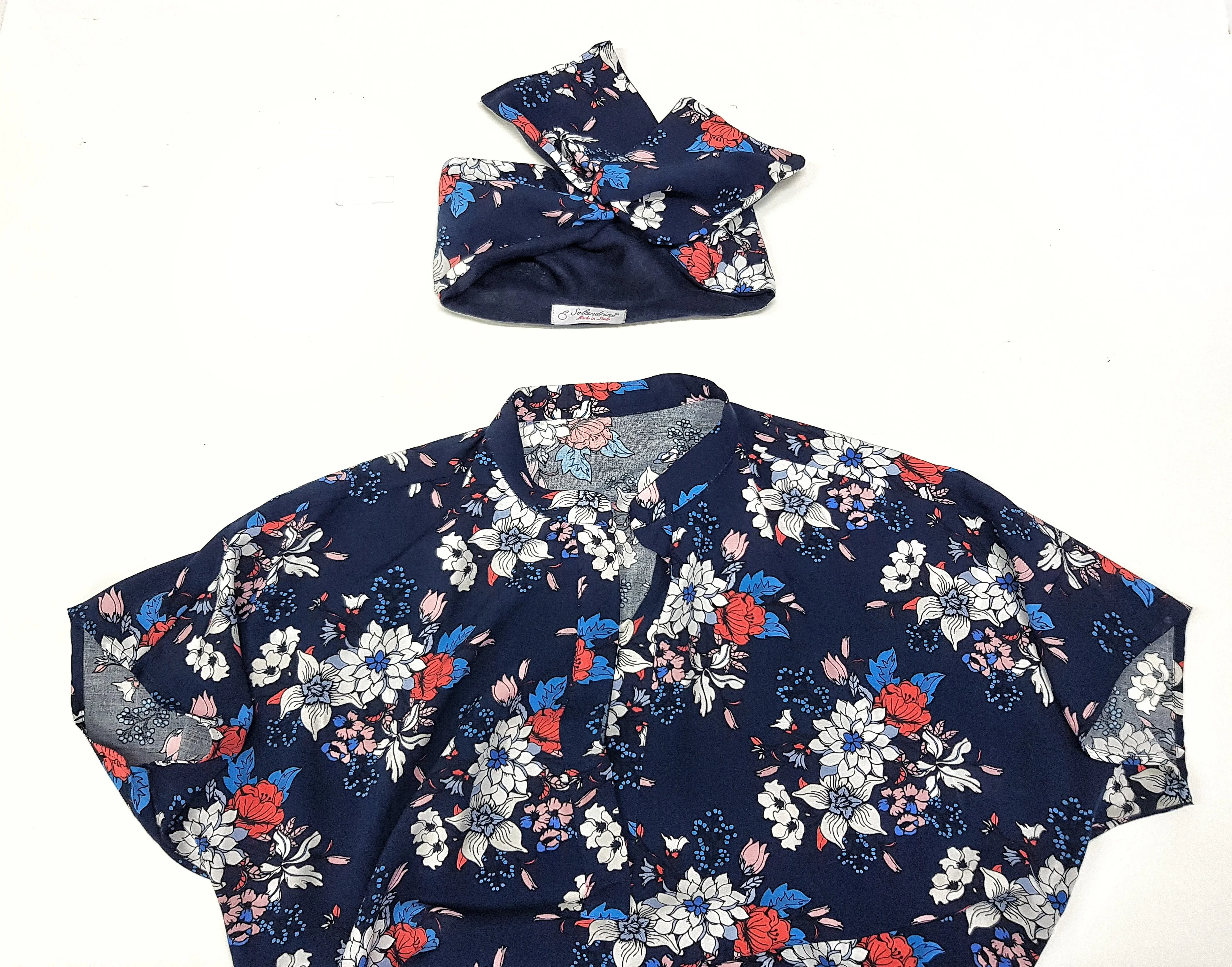 Copricostume Abito Camicia  Caftano donna fantasia viscosa navy paisley made in italy