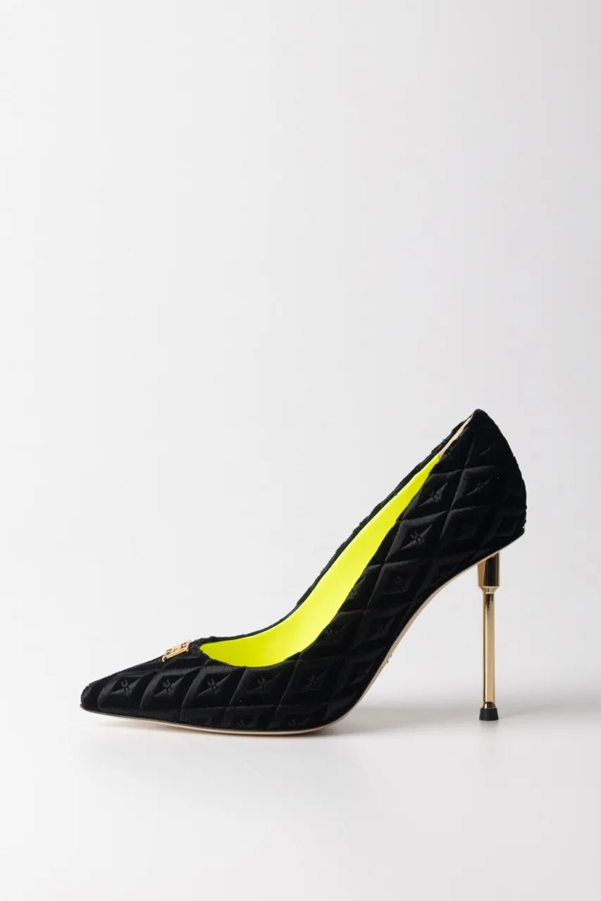 Décolleté in velluto Nero