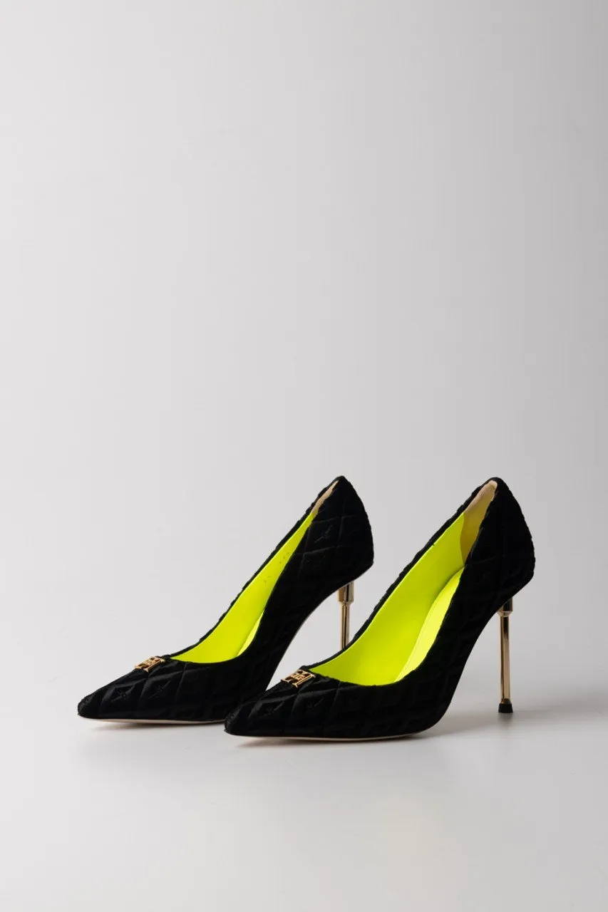 Décolleté in velluto Nero