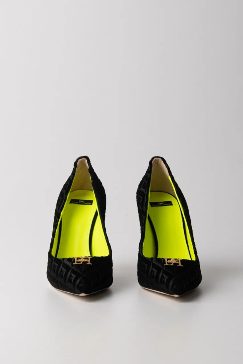 Décolleté in velluto Nero