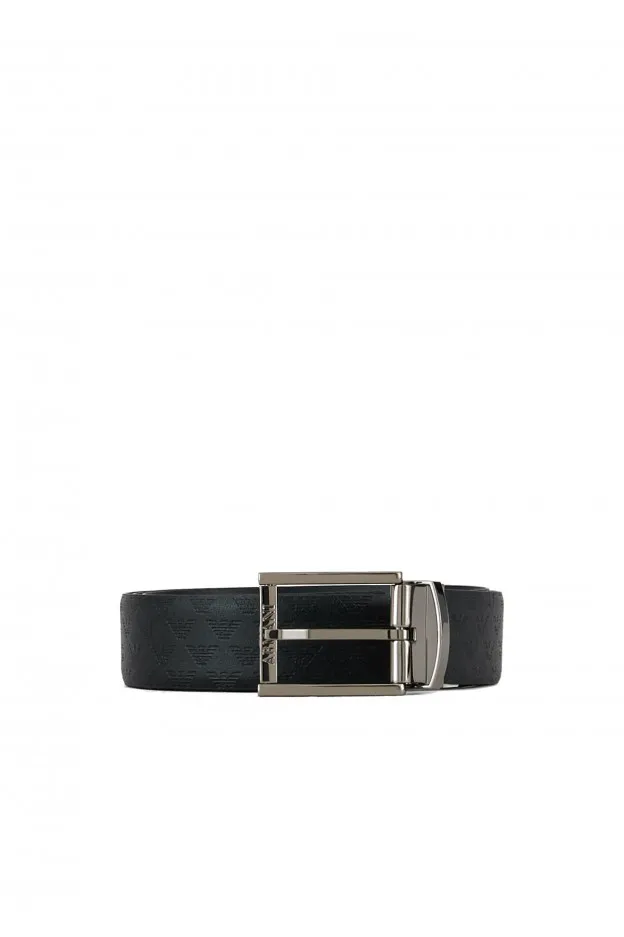 Emporio Armani Cintura reversibile  in pelle mongram