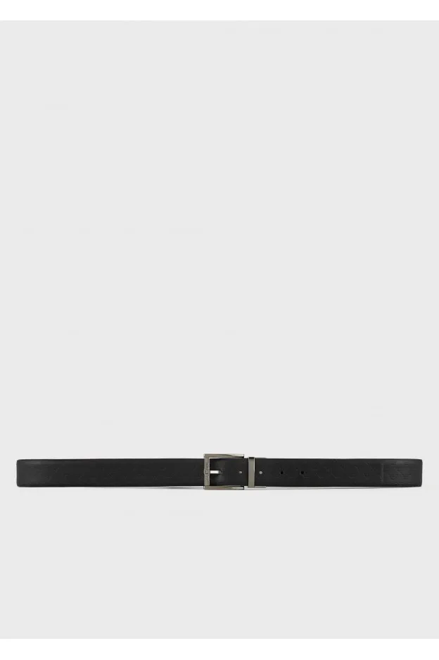 Emporio Armani Cintura reversibile  in pelle mongram