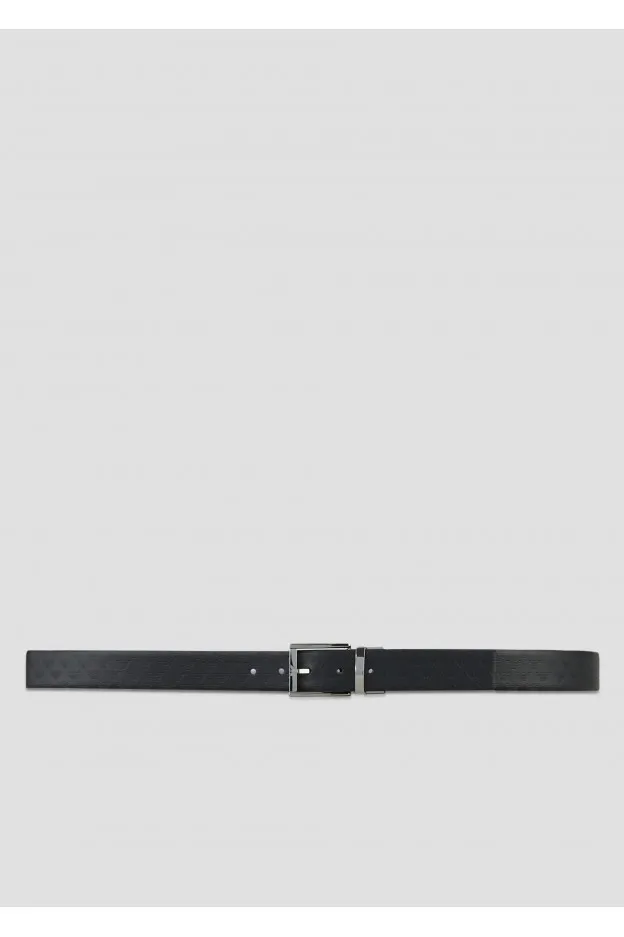 Emporio Armani Cintura reversibile  in pelle mongram