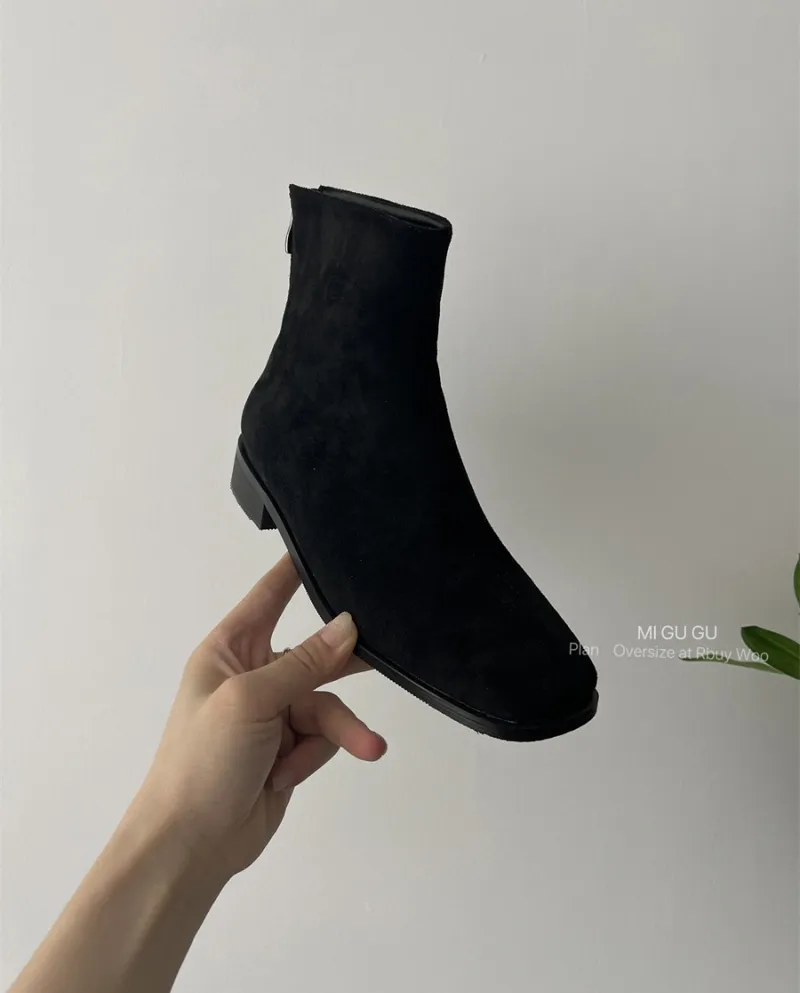French Retro Ankle Boots Suede Short Boots For Women Autumn And Winter New Style High-end  Style Small Short Boots For W