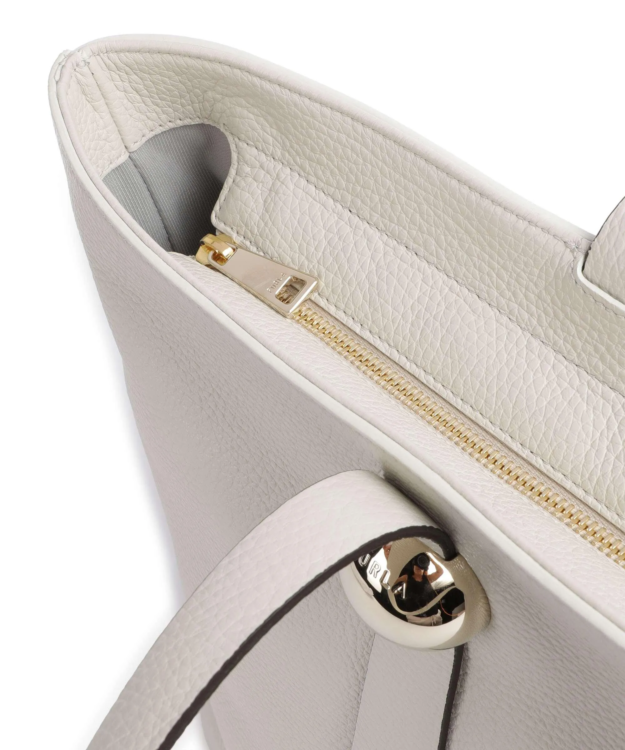  Furla Sfera L Borsa shopper pelle granulata avorio  