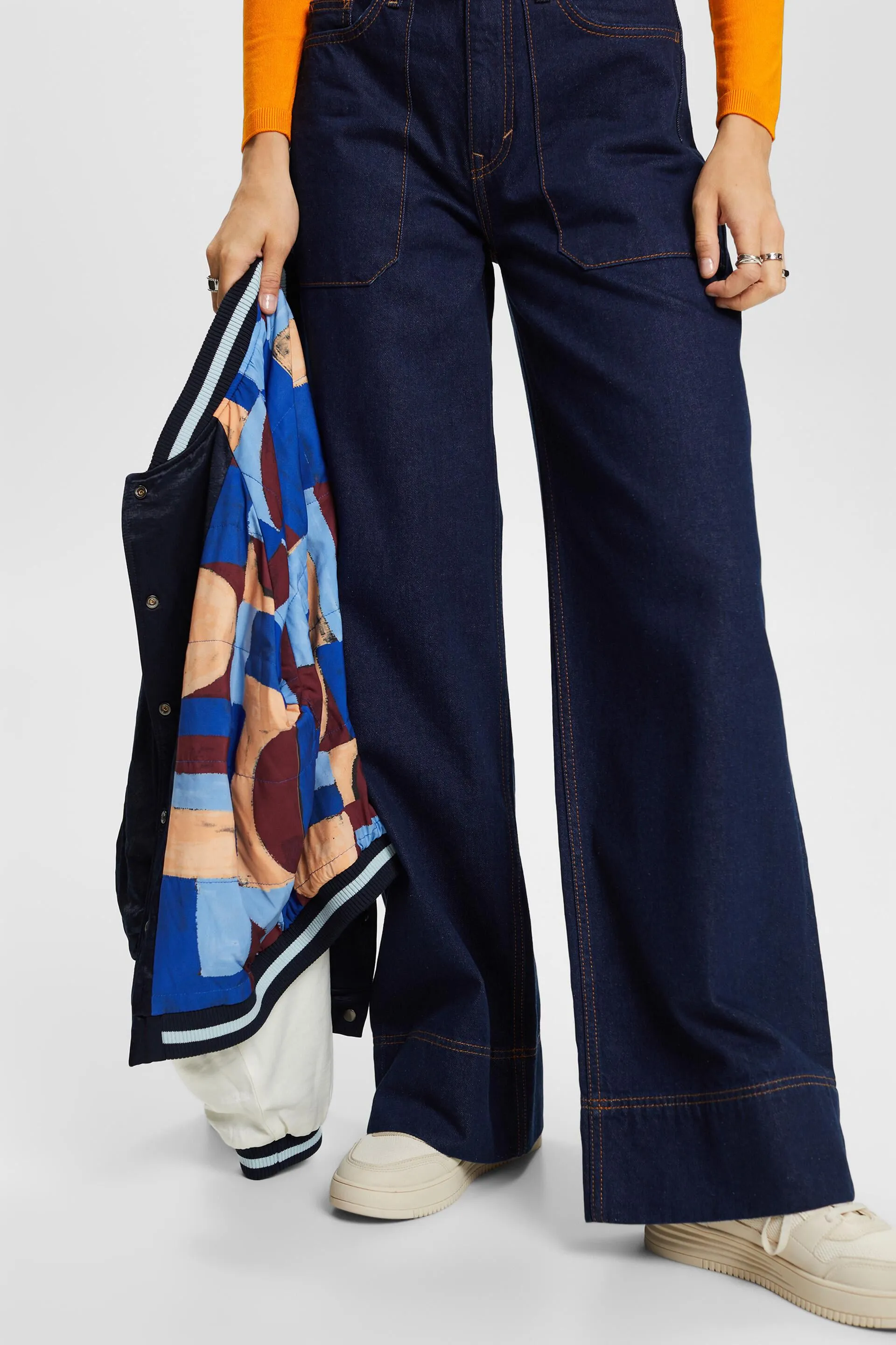 Giacca bomber in raso con logo